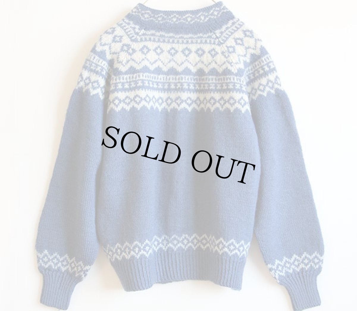 画像2: ビンテージ ノルディック柄 ウールニット カーディガン (2)