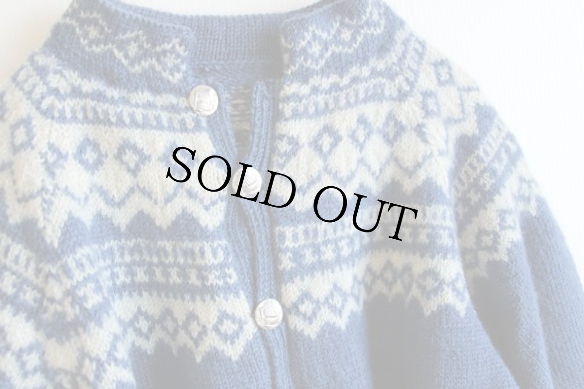画像3: ビンテージ ノルディック柄 ウールニット カーディガン (3)
