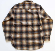 画像2: 70s PENDLETONペンドルトン オンブレチェック ウール ウエスタンシャツ M (2)