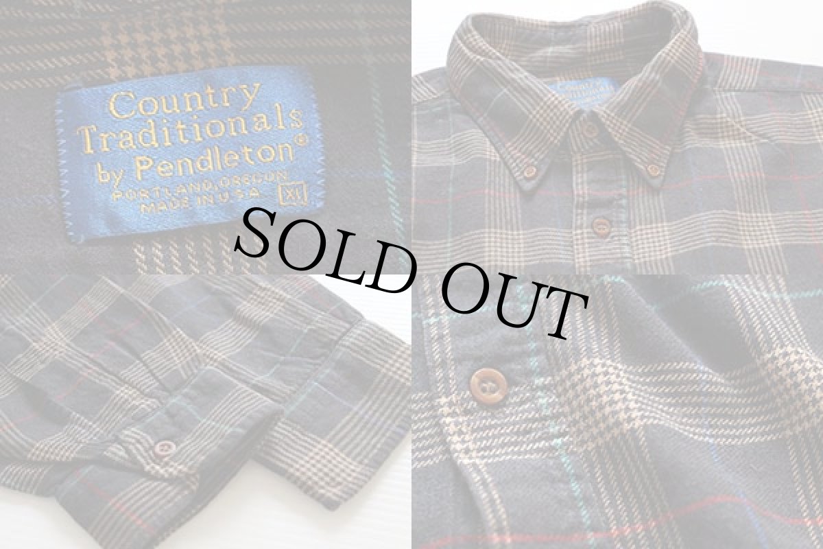 画像3: 80s USA製 PENDLETONペンドルトン チェック ボタンダウン コットンxウールシャツ (3)