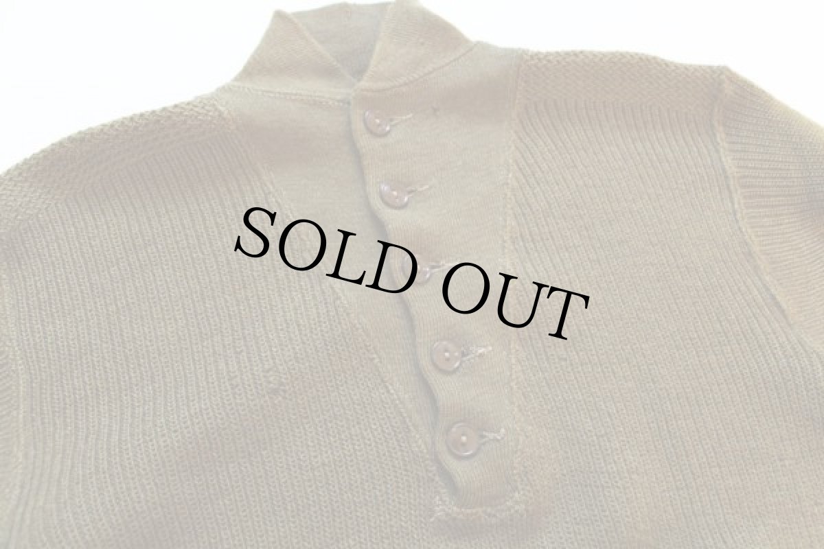 画像3: 40s 米軍 U.S.ARMY 5ボタン ハイネック ウールニット セーター (3)