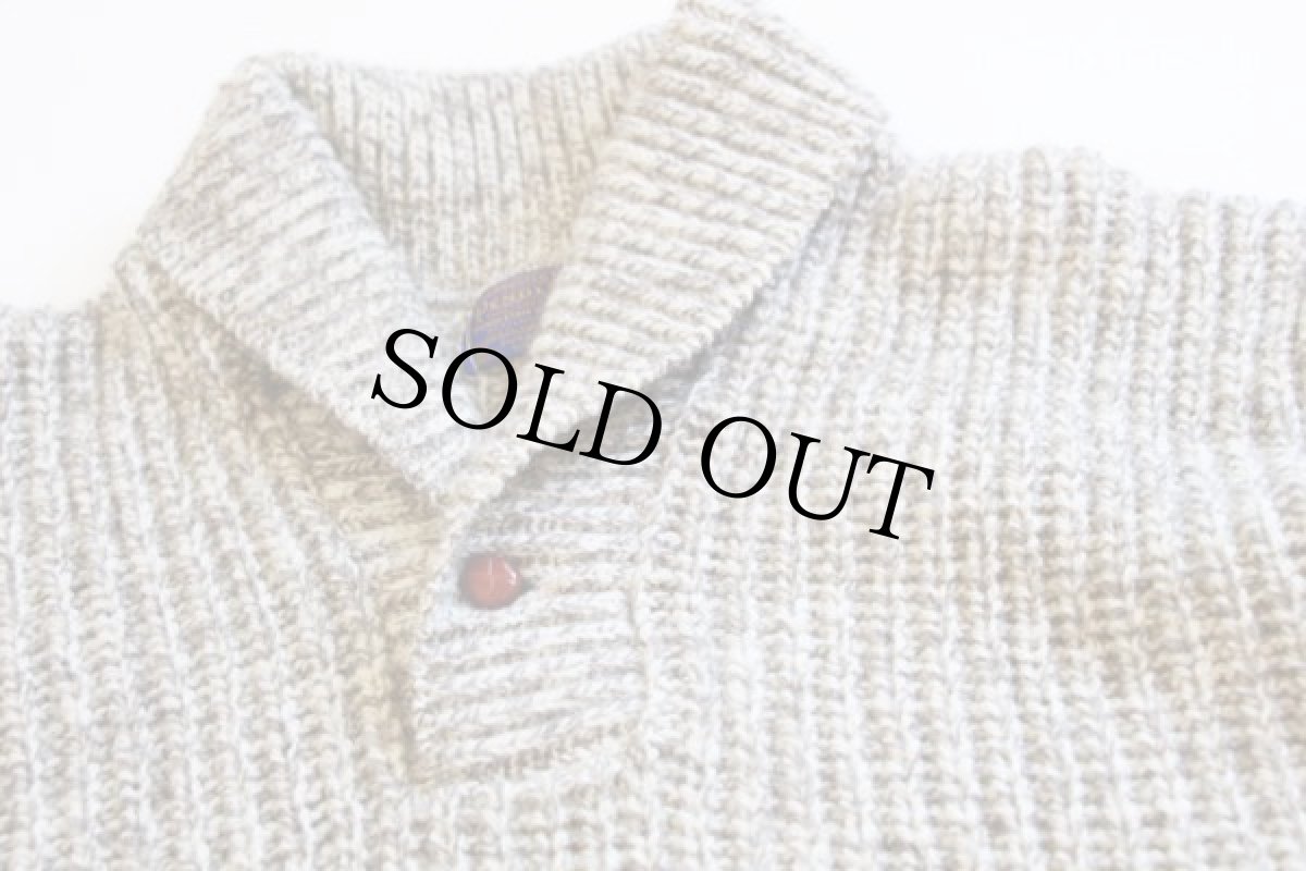 画像3: 70s USA製 PENDLETONペンドルトン ショールカラー ローゲージ ウールニット セーター L (3)