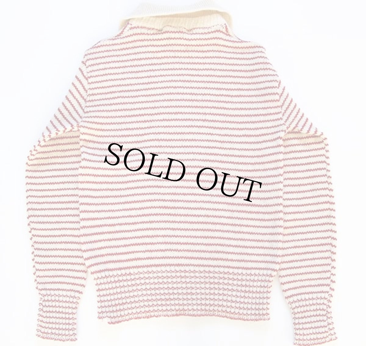 画像3: 70s L.L.Bean 筆記体タグ ボーダー 襟付き ニットセーター (3)