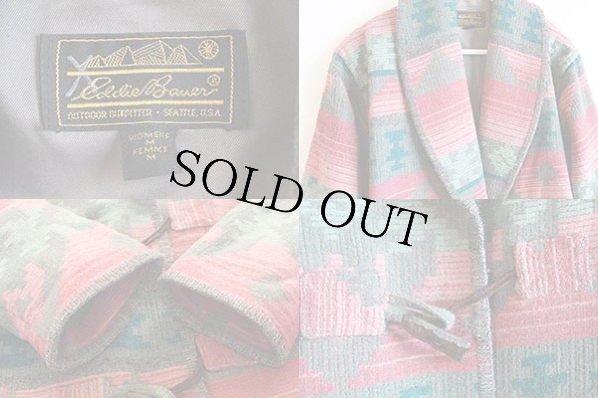 画像3: 80s USA製 EddieBauerエディーバウアー ネイティブ柄 ウール ラグジャケット (3)