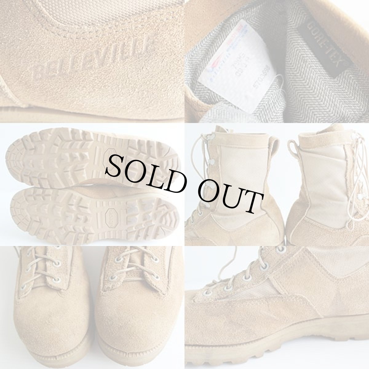 画像3: USA製 米軍 Belleville スエードレザー×ナイロン GORE-TEXゴアテックス デザート コンバットブーツ コヨーテブラウン 9R (3)