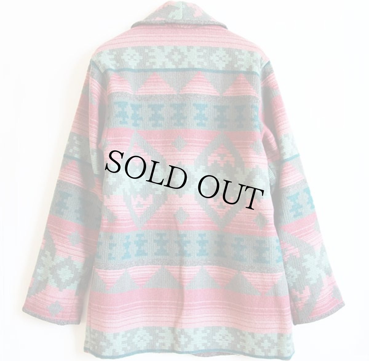 画像2: 80s USA製 EddieBauerエディーバウアー ネイティブ柄 ウール ラグジャケット (2)