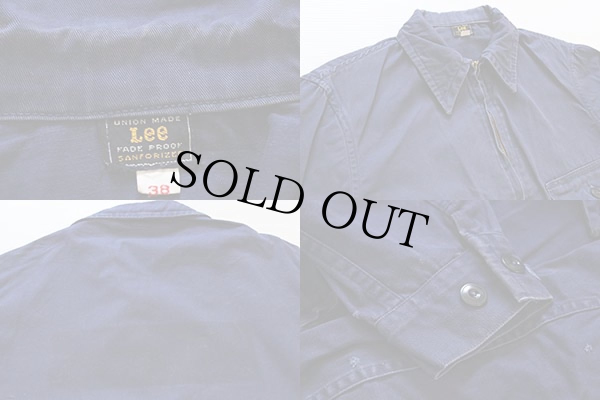 画像3: 50s Leeリー コットン ワークジャケット 紺 38 (3)