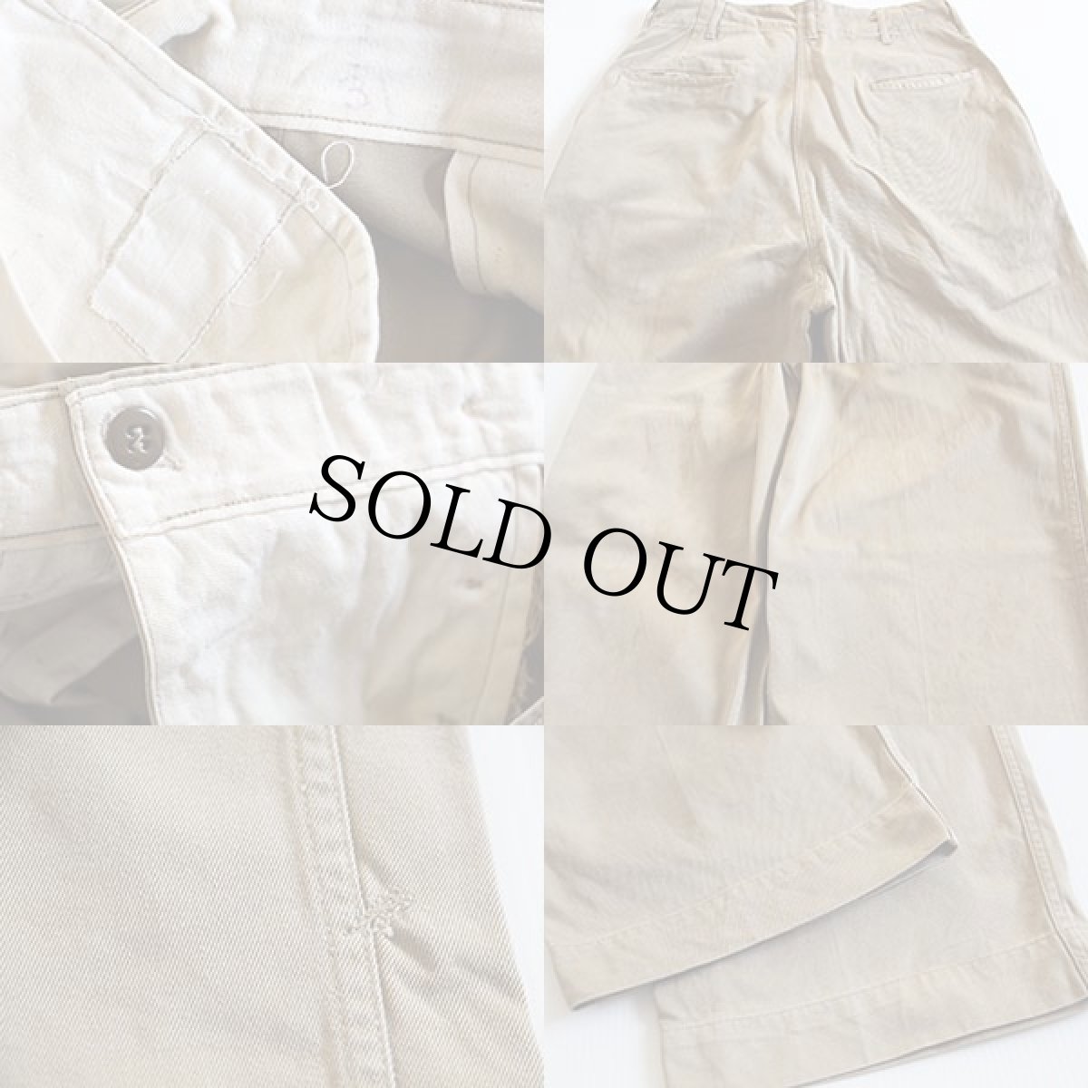 画像3: 40s 米軍 U.S.ARMY M-43 ガスフラップ ダブルステッチ コットン チノパン カーキ (3)