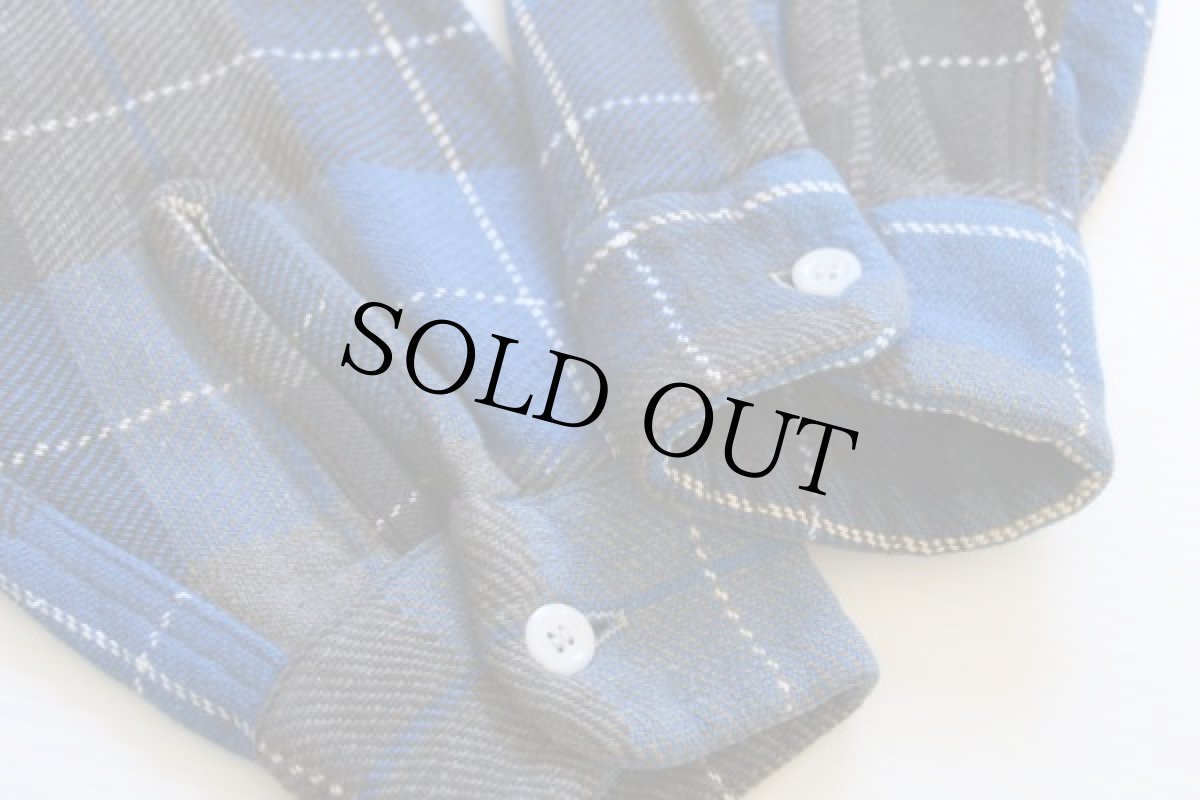 画像6: 60s FEDERALチェック マチ付き コットン フランネルシャツ (6)