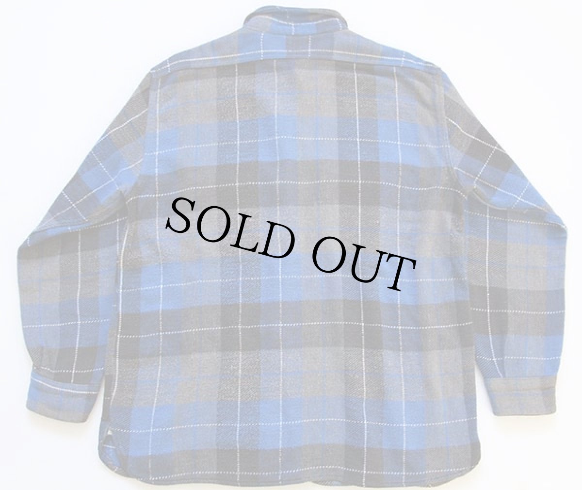 画像2: 60s FEDERALチェック マチ付き コットン フランネルシャツ (2)