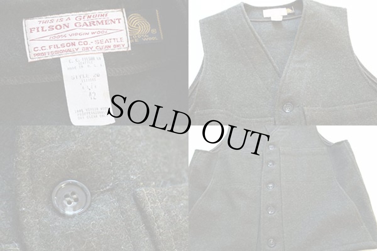 画像3: 80s USA製 FILSONフィルソン マッキーノ ウールベスト オリーブ 42 (3)