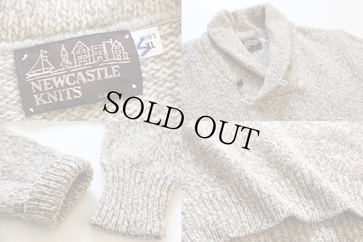 画像4: USA製 NEWCASTLE KNITS ショールカラー ウールニット セーター XL (4)