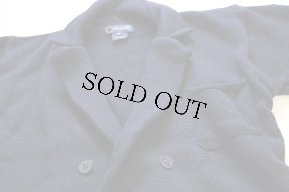 画像3: フランス製 Faconnable ダブルブレスト ローゲージ ニット ジャケット 紺 (3)