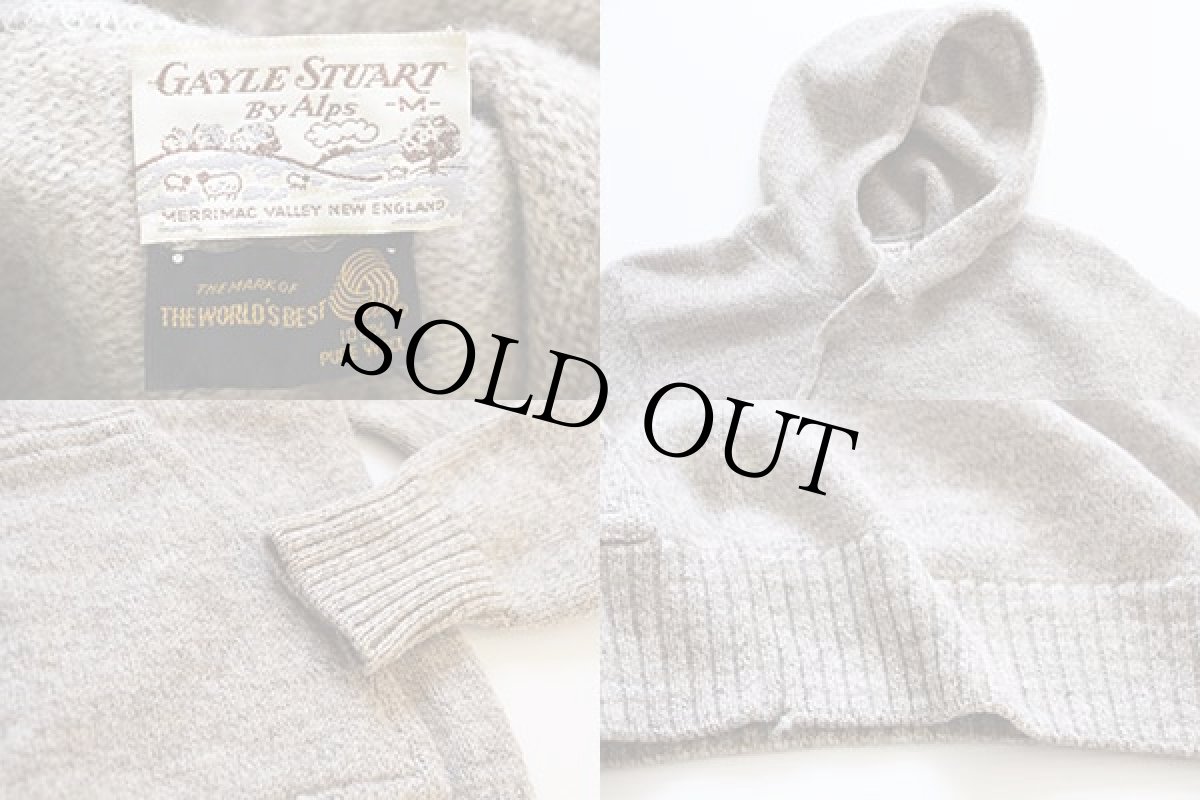 画像4: USA製 Alps ウールニット パーカー M (4)