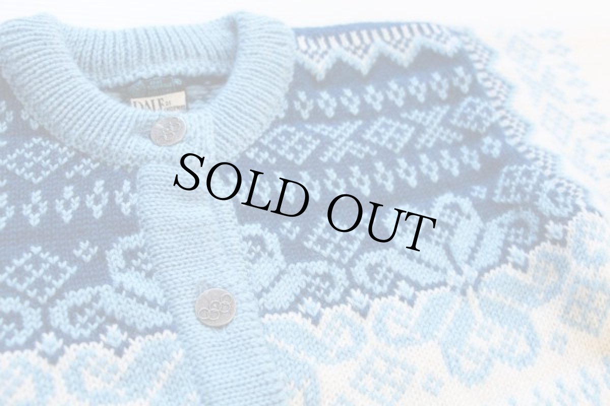 画像3: 80s ノルウェー製 DALE OF NORWAY ノルディック柄 ヘンリーネック ウールニット セーター 40 (3)