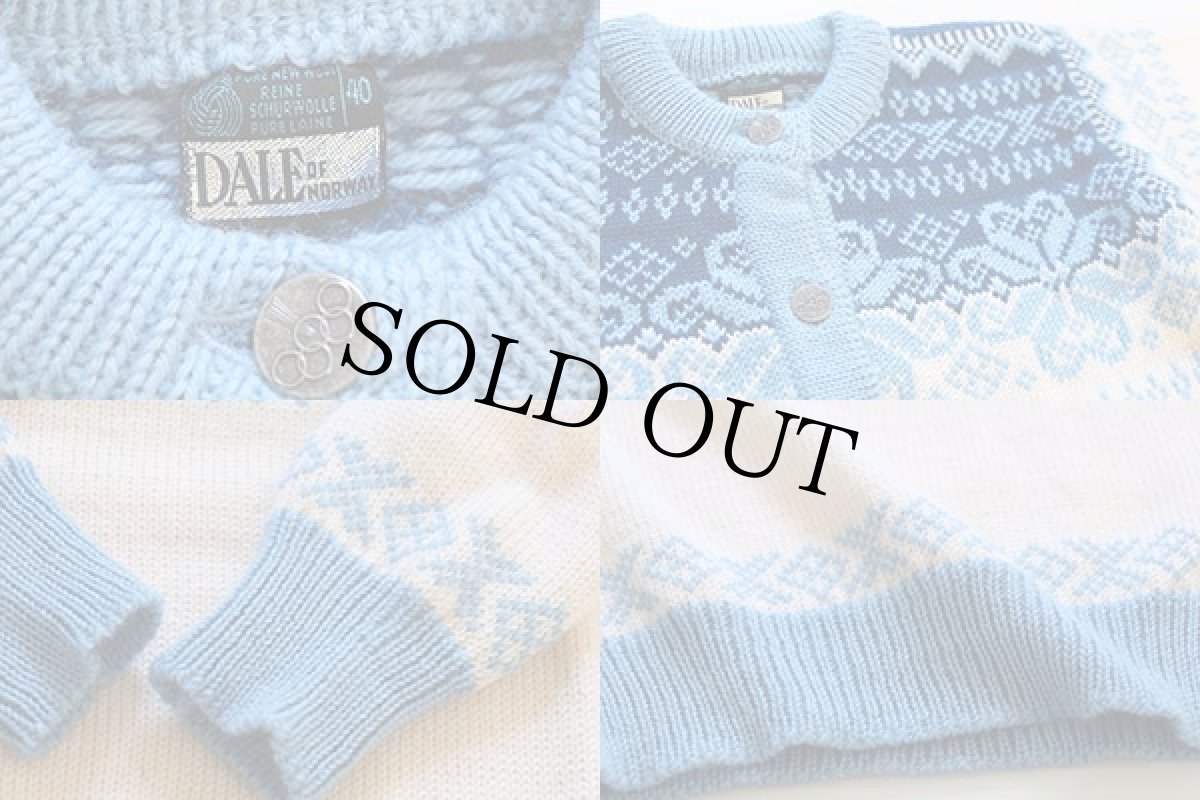 画像4: 80s ノルウェー製 DALE OF NORWAY ノルディック柄 ヘンリーネック ウールニット セーター 40 (4)