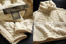 画像4: アイルランド製 inis crafts ケーブル編み メリノウールニット セーター L★フィッシャーマン (4)
