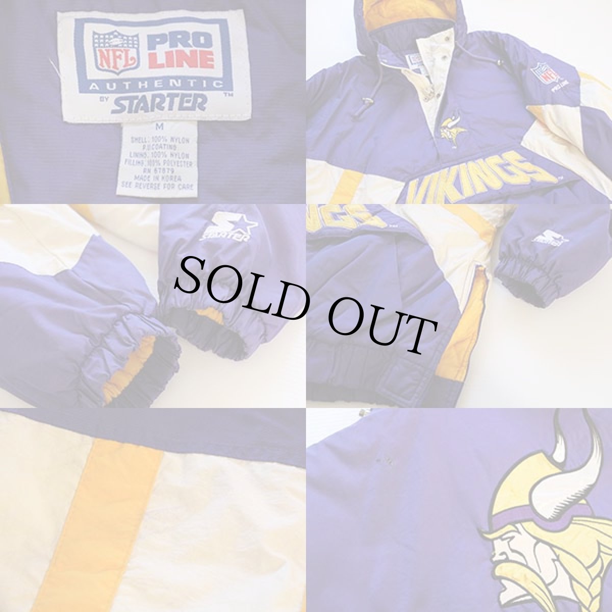 画像3: 90s STARTERスターター NFL VIKINGS 中綿入り ナイロンパーカー M (3)