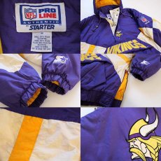 画像3: 90s STARTERスターター NFL VIKINGS 中綿入り ナイロンパーカー M (3)