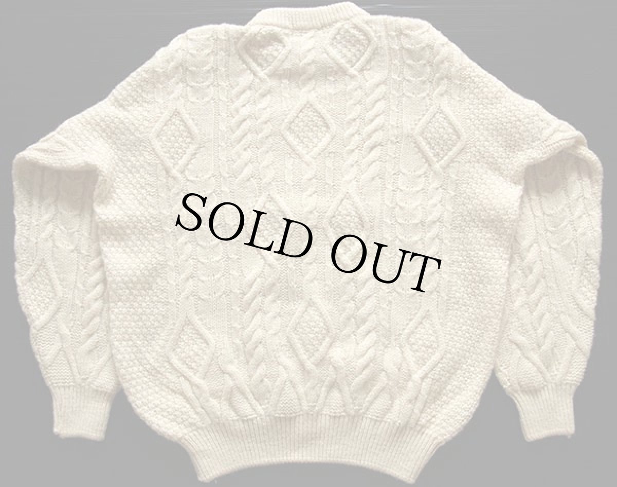 画像2: スコットランド製 JAMES PRINGLE ケーブル編み ウールニット セーター L★フィッシャーマン (2)