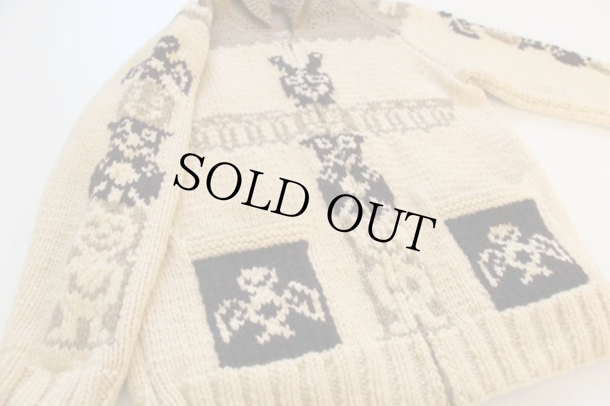 画像3: 60s トーテムポール柄  ウール カウチンセーター (3)