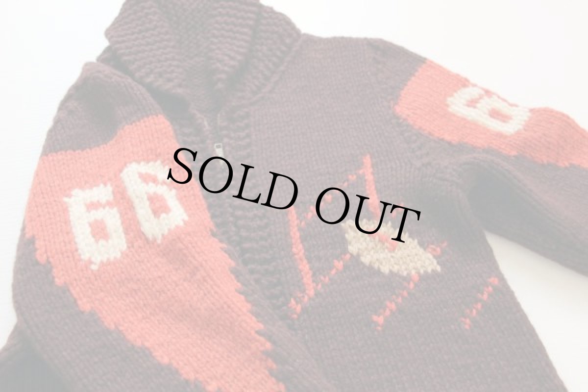 画像3: 60s アメフト柄  ウール カウチンセーター (3)