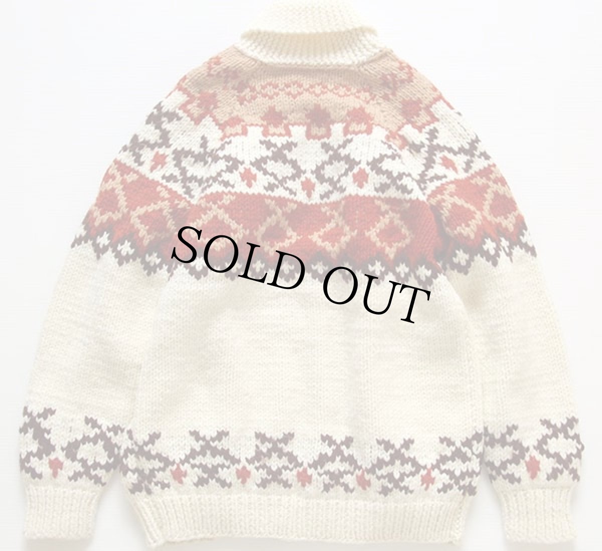 画像2: 70s ノルディック柄  ウール カウチンセーター (2)