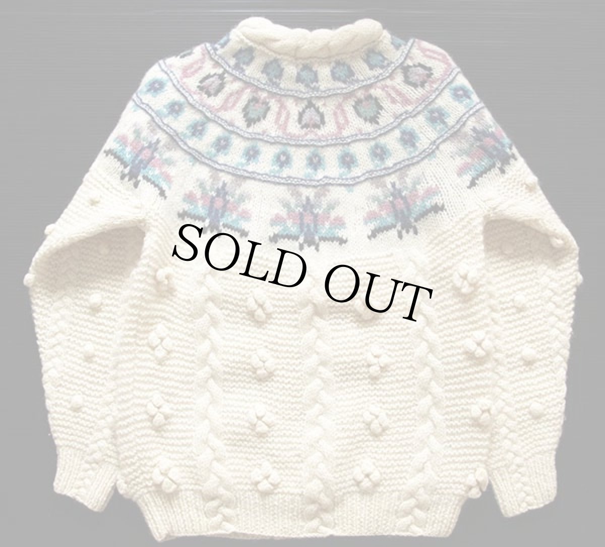 画像2: 80s Woolrichウールリッチ 丸ヨーク ウールニット セーター (2)