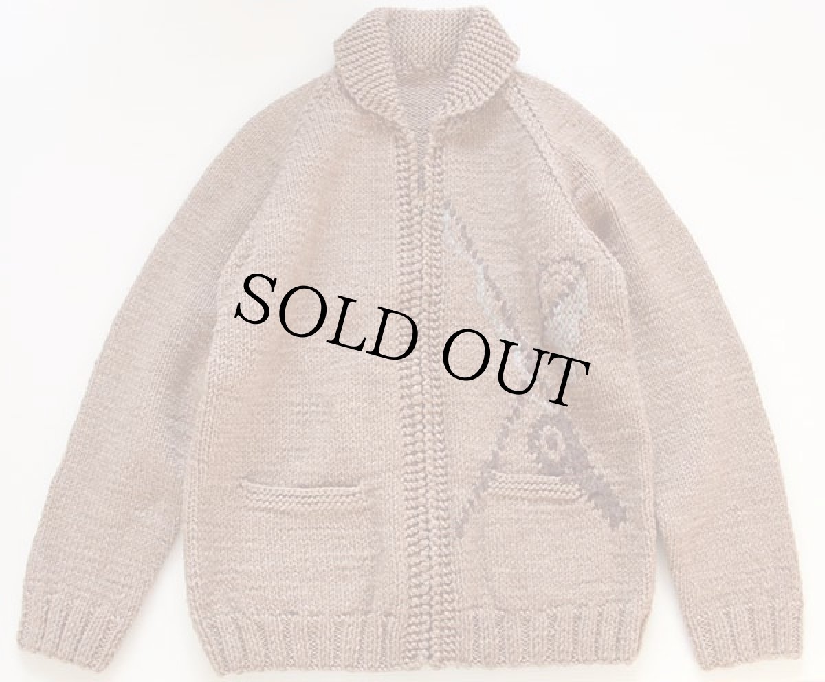 画像2: 60s フィッシング柄  ウール カウチンセーター (2)