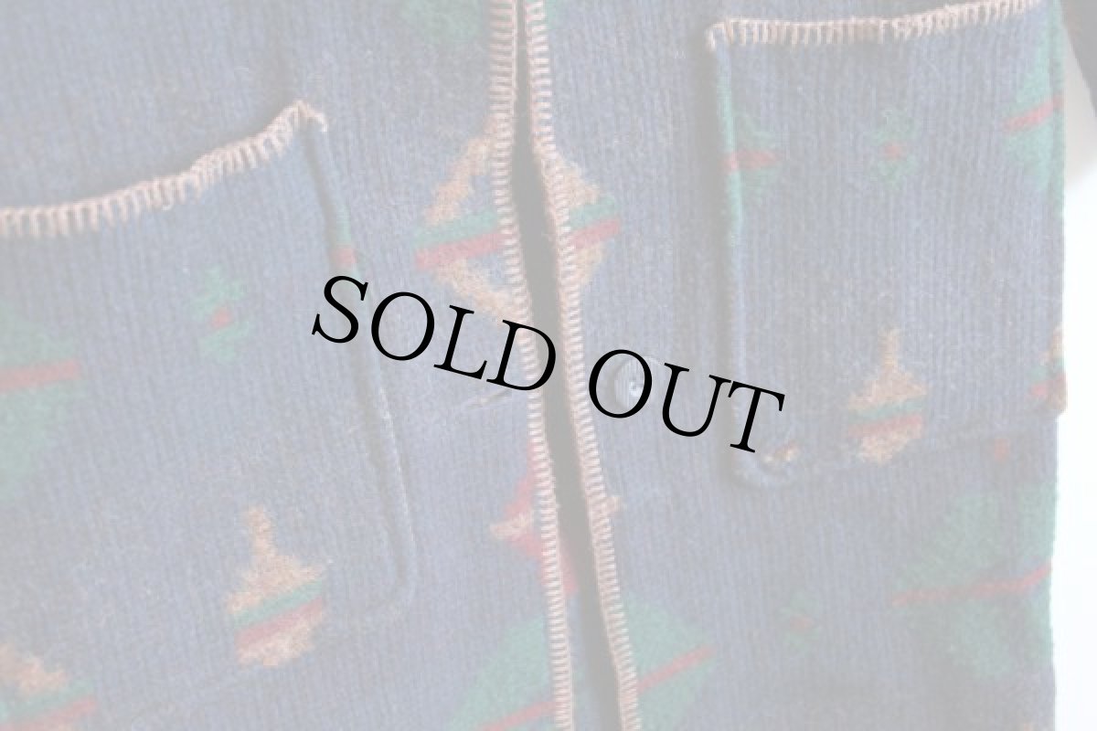 画像5: 00s USA製 WOOLRICH JOHN RICH AND BROS ウールリッチ ネイティブ柄 リバーシブル ロング ウール ブランケット コート W-S (5)