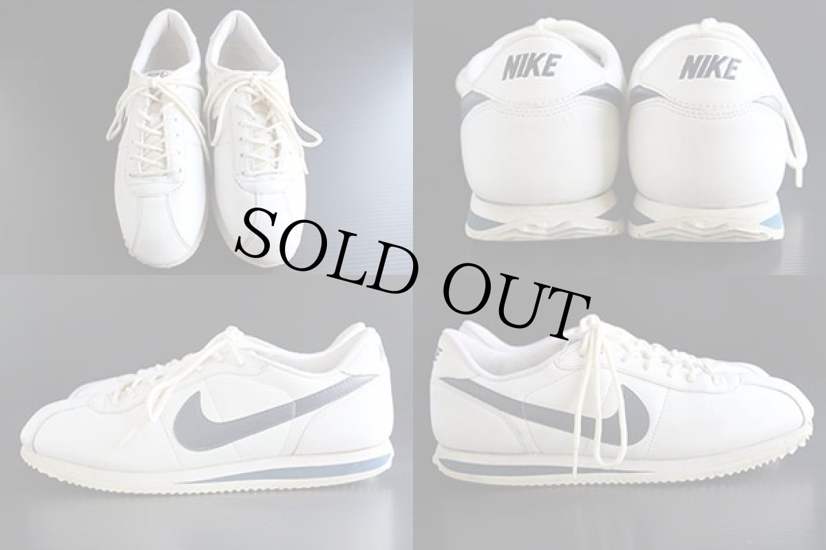 画像2: 06 NIKEナイキ レザー コルテッツ スニーカー 白×紺 27.5cm (2)