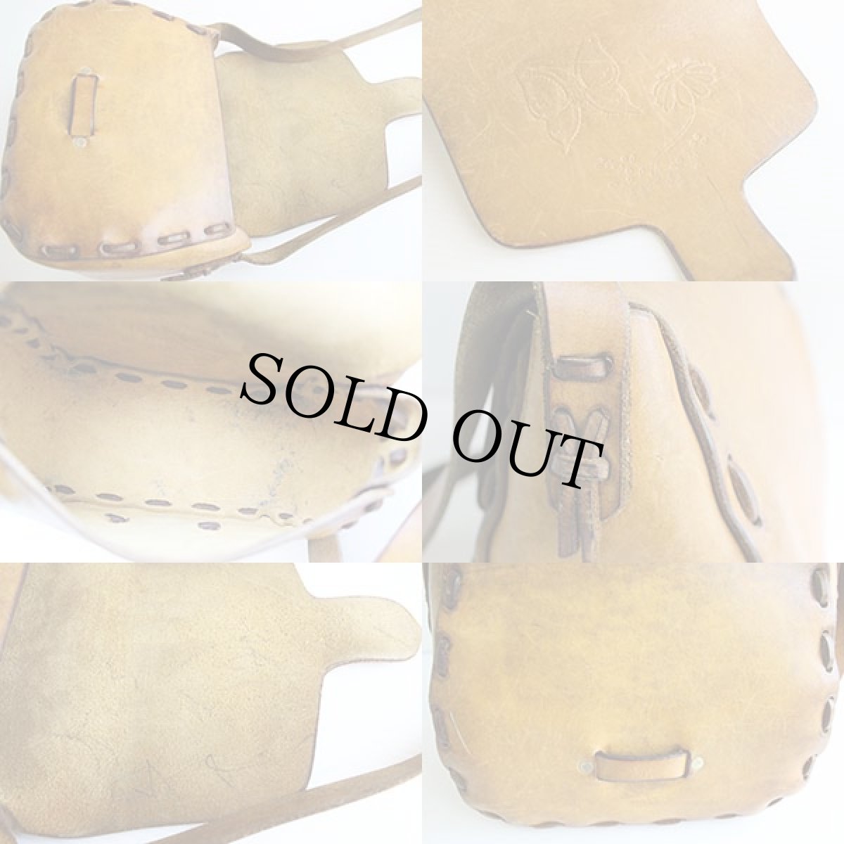 画像3: 70's カービング レザー ショルダーバッグ 茶 (3)