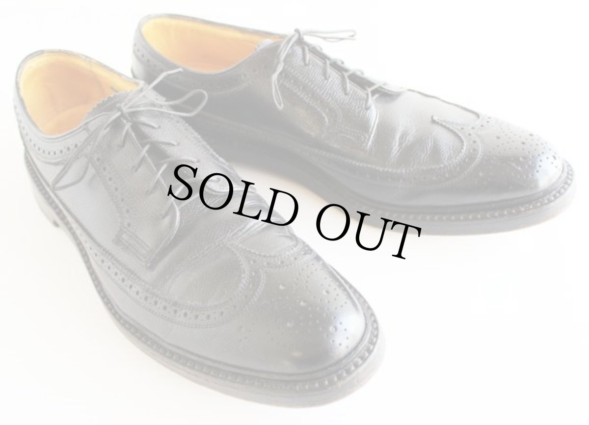 画像1: ビンテージ FLORSHEIMフローシャイム IMPERIAL レザーシューズ 黒 10A★革靴 (1)
