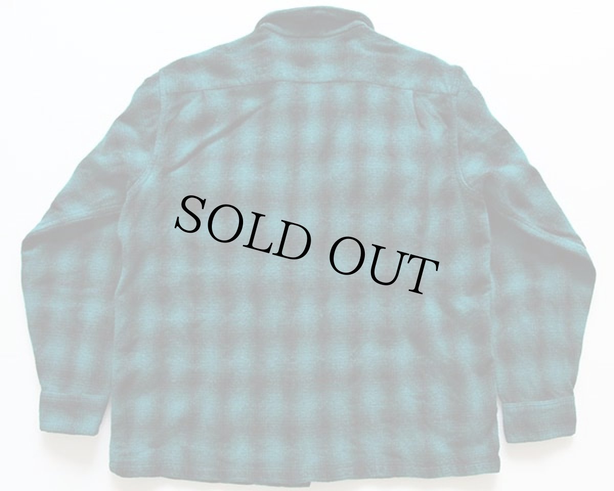 画像2: 50s SEARS PILGRIMピルグリム オンブレチェック ウール オープンカラーシャツ XL (2)