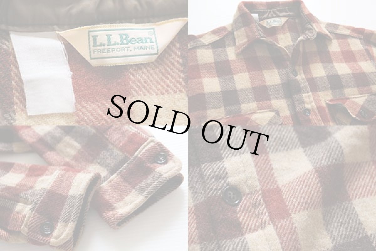 画像3: 80s L.L.Bean ブロックチェック ウールシャツ 茶系 (3)