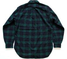 画像2: 60s PENDLETONペンドルトン ブラックウォッチ タータンチェック ボタンダウン ウールシャツ M (2)