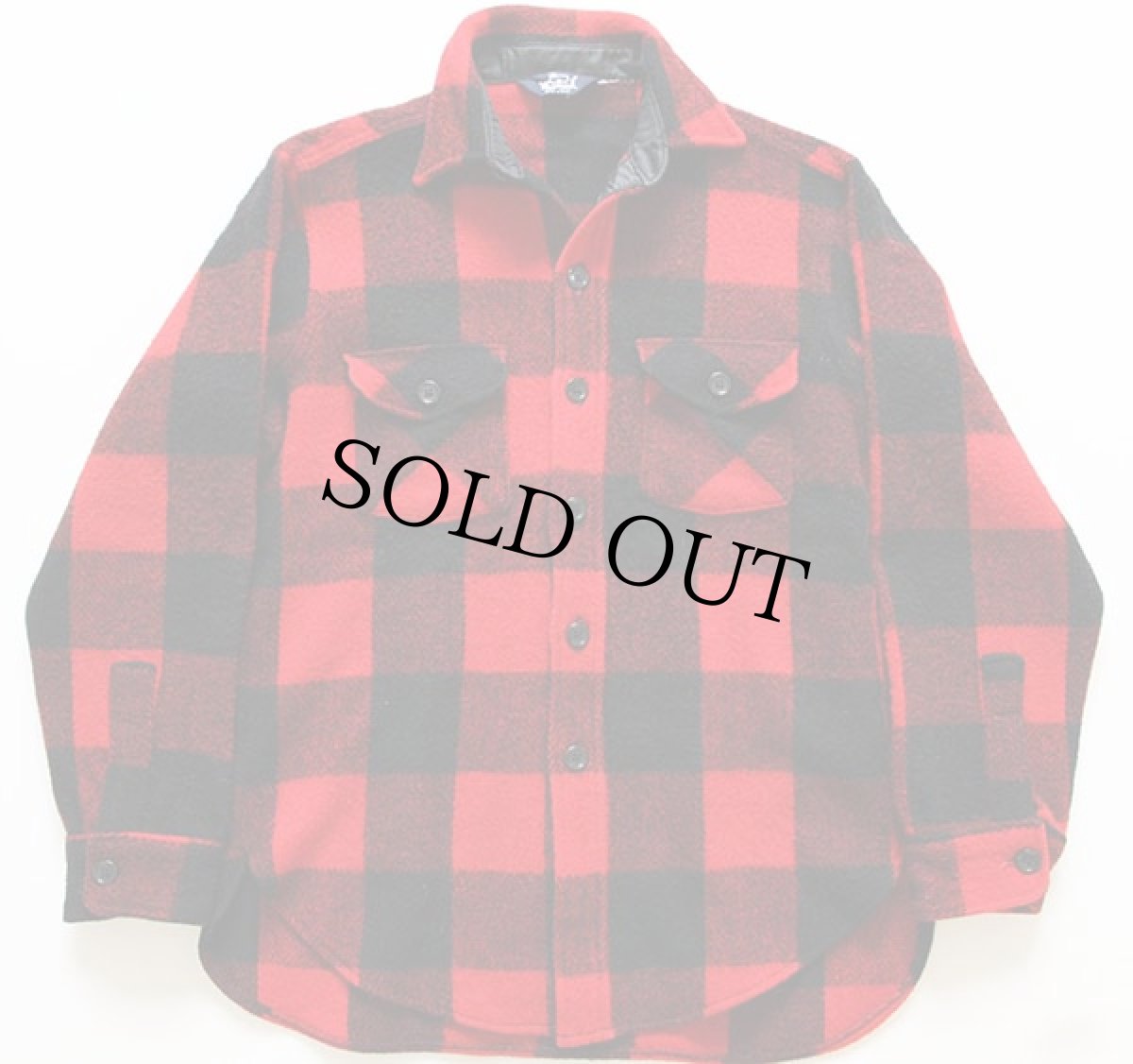 画像1: 80s USA製 Woolrichウールリッチ バッファローチェック ウール シャツジャケット 赤×黒 (1)
