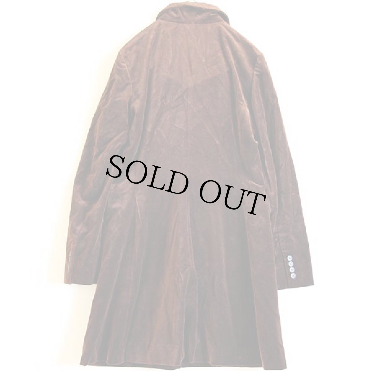 画像2: LAUREN ラルフローレン ベロア チェスターコート 茶 S (2)