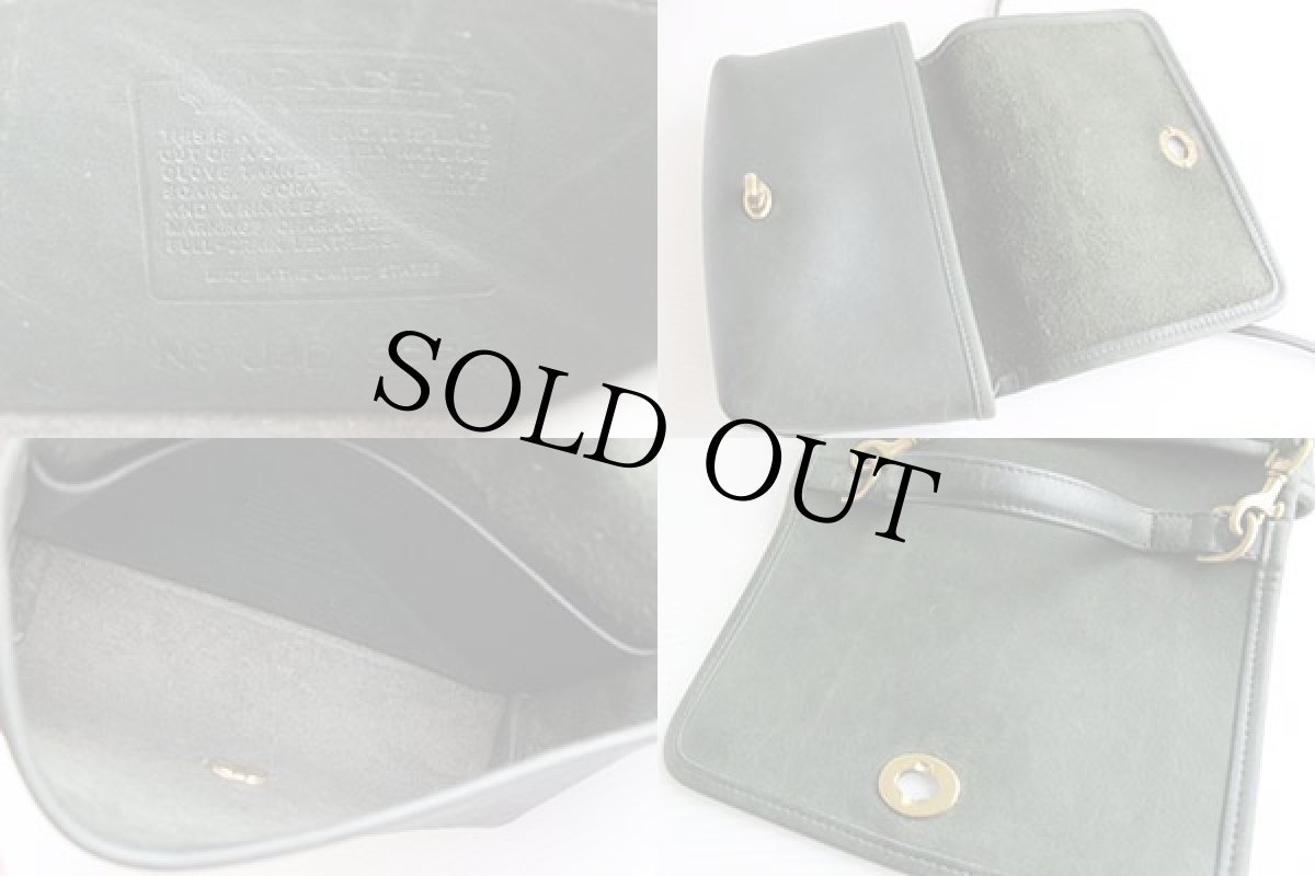 画像3: USA製 COACH オールド コーチ レザーショルダーバッグ 緑★9924 (3)