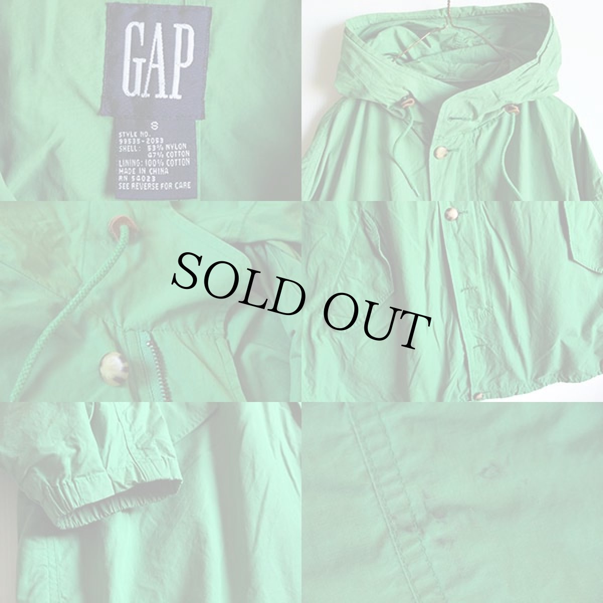 画像3: 90s GAPギャップ M-51タイプ モッズコート 黄緑 S (3)