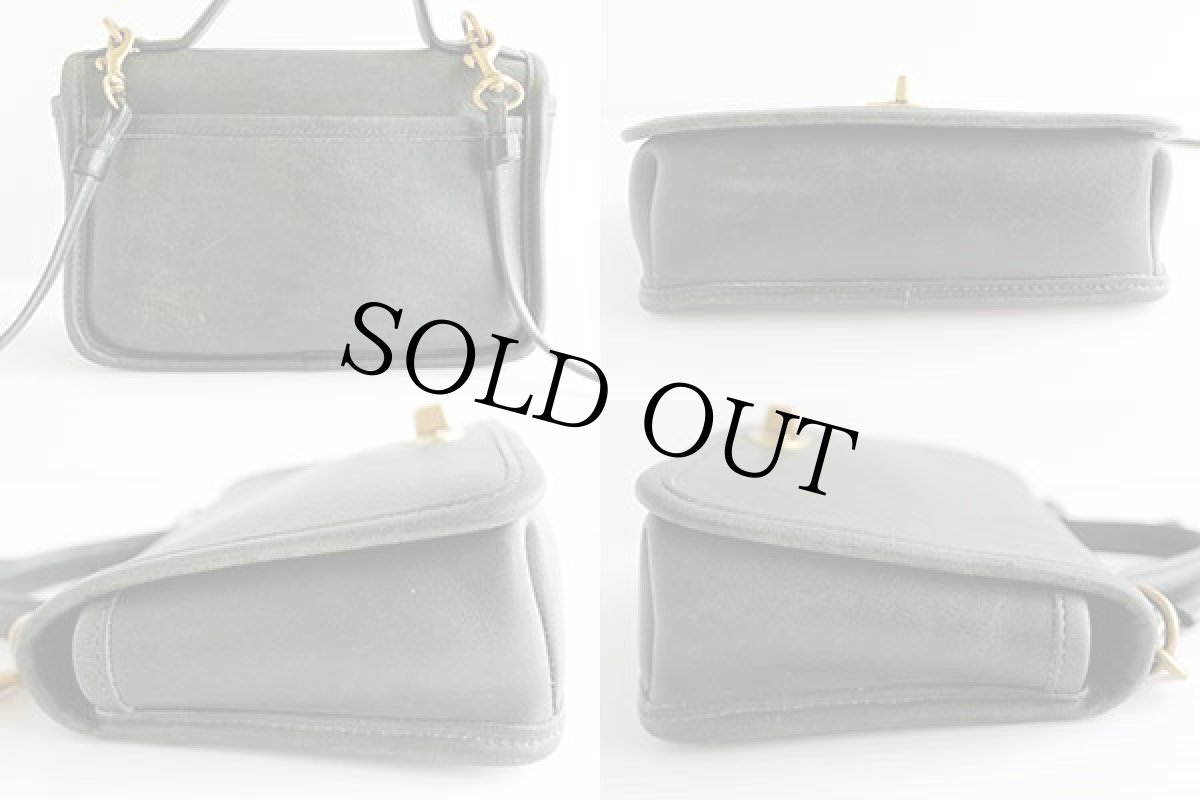 画像2: USA製 COACH オールド コーチ レザーショルダーバッグ 緑★9924 (2)