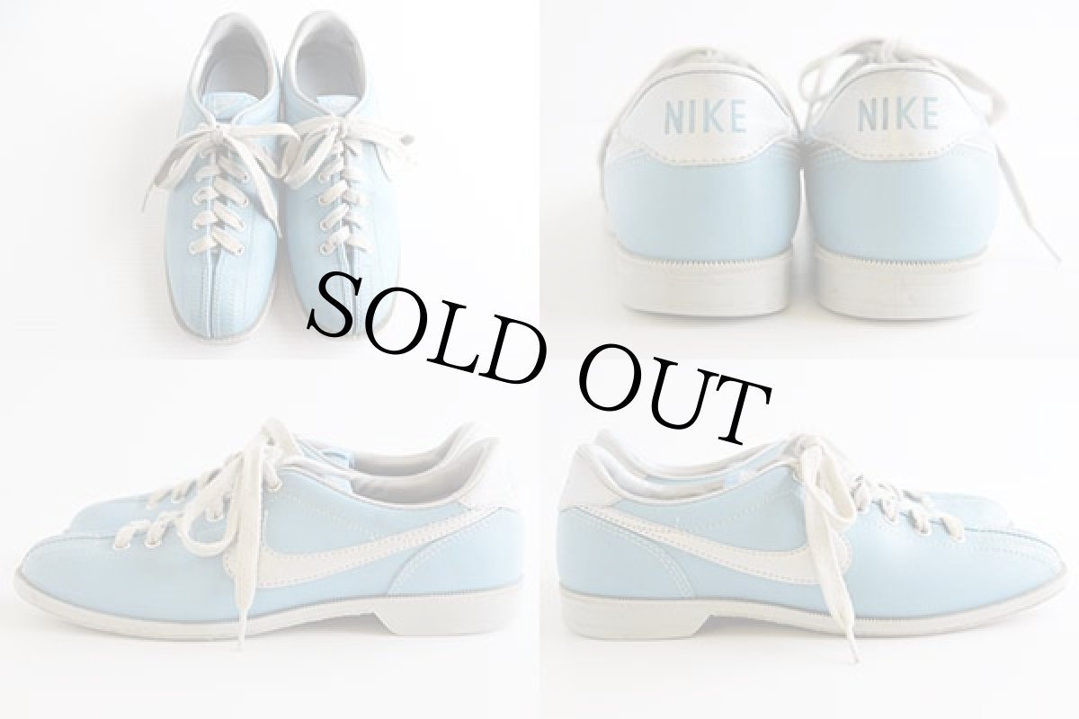 画像2: 80s NIKEナイキ ボウリングシューズ 水色 8★スニーカー (2)