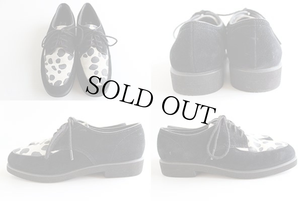 画像2: Hush Puppiesハッシュパピー ダルメシアン柄 スエード レザーシューズ 4.5★革靴 (2)