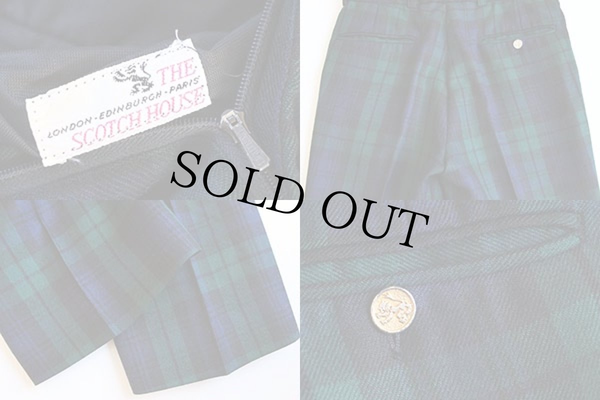 画像3: 70s THE SCOTCH HOUSE ブラックウォッチ タータンチェック ウールパンツ (3)