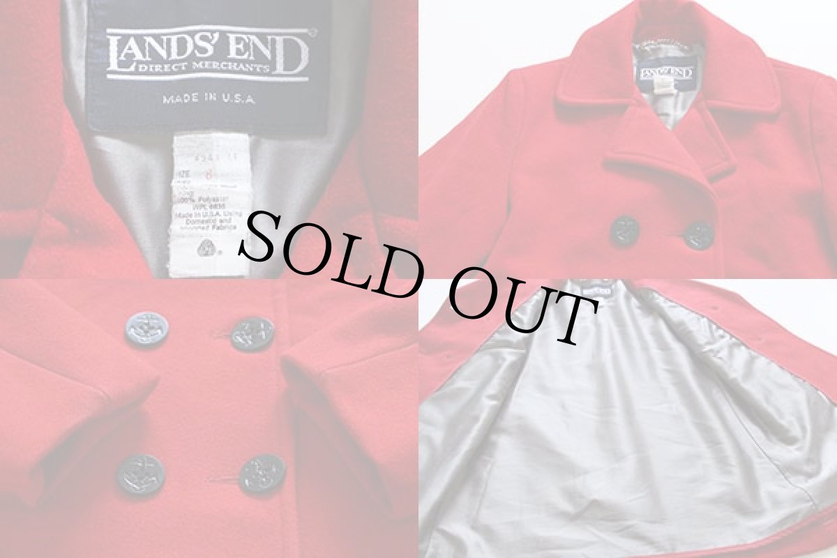 画像3: 80s USA製 LANDS'ENDランズエンド ウール ピーコート 赤 8 (3)