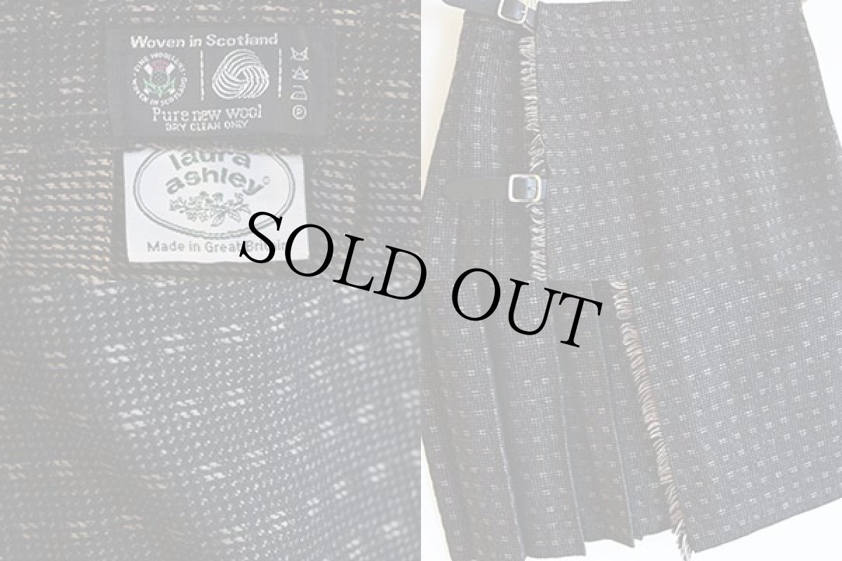 画像3: 英国製 laura ashleyローラアシュレイ 織り柄 ウール 巻きスカート (3)