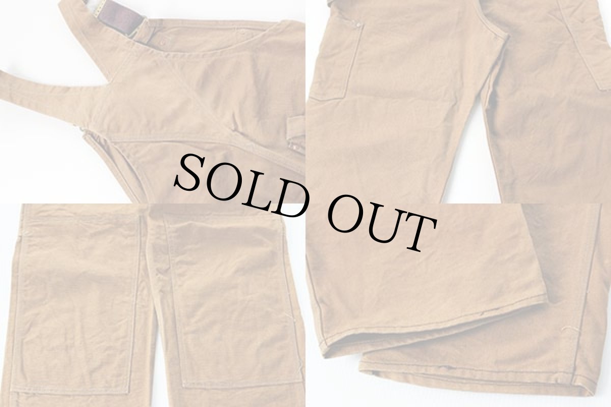 画像4: 70s carharttカーハート 山ポケ ダック地 ダブルニー オーバーオール 茶 (4)