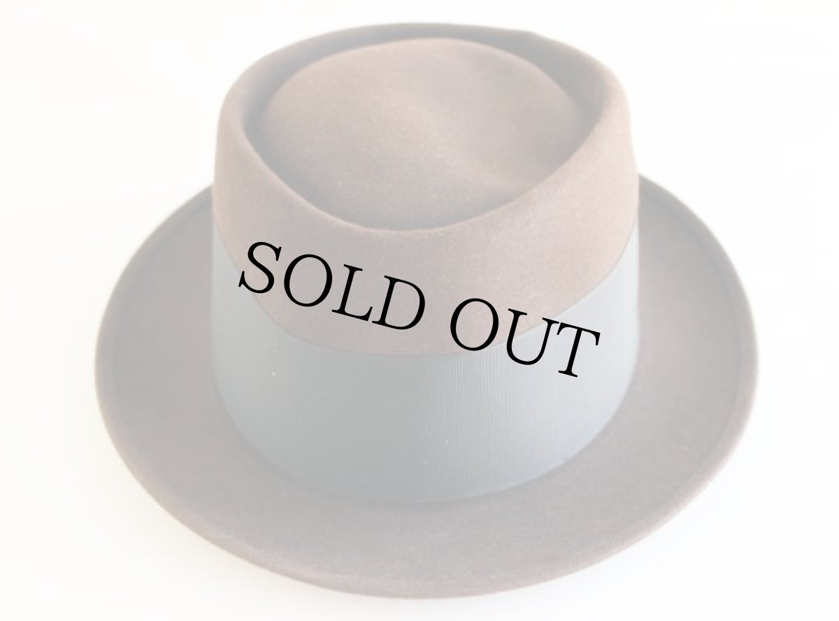 画像2: ビンテージ MEADOWBROOKフェルト ポークパイハット 茶 (2)