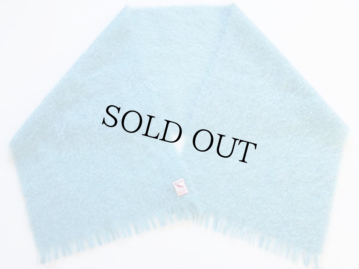 画像2: スコットランド製 GIBSON&LUMGAIR モヘヤ パイル ストール 水色 (2)