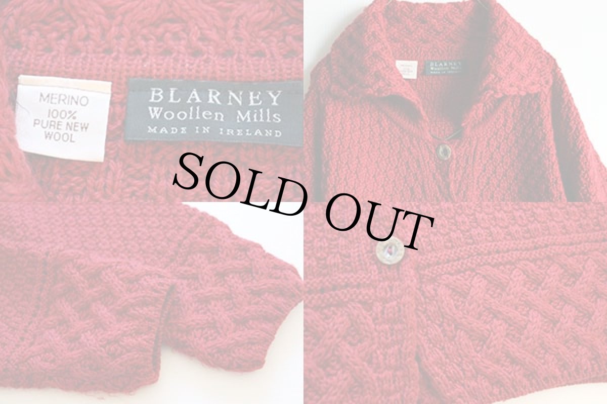 画像3: アイルランド製 BLARNEY ロング メリノウールニット カーディガン 赤 (3)